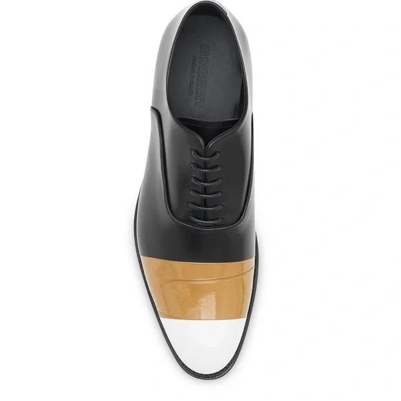 Burberry Sturges Tape Detail Leather Oxford Shoes - Picture 3 of 10